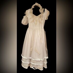 Elegant Cream Kids Formal Dress